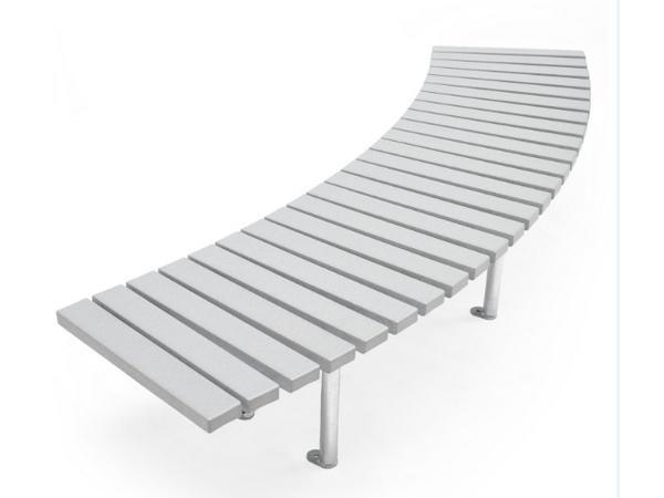 Banquette courbe DOMO - plastique recyclé - structure en acier galvanisé - 2671 mm_0