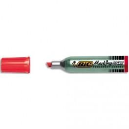 BIC MARQUEUR PERMANENT POINTE BISEAU CORPS MÉTAL ENCRE ROUGE INDÉLÉBILE ONYX MARKER STANDARD 1481