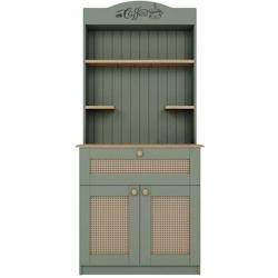 Buffet bar à café en aggloméré Lucas vert avec cannage Hanah Home - 8684283882410_0