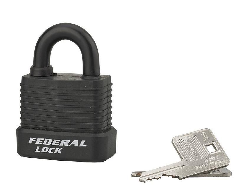 Cadenas à clé pour usage extérieur - Résistant à l'eau - Corps acier zingué gainé PVC - Marque Thirard_0