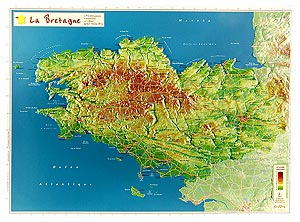 Cartes géographiques - La Bretagne - Superficie 27208 km² - 42 cm x 31 cm_0