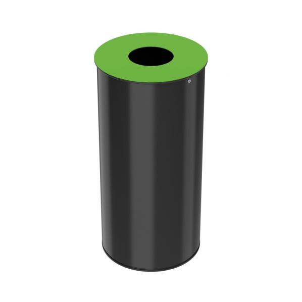 Corbeille de tri sélectif 50 litres - Neotri - Couvercle vert - Acier poudré anti-UV_0