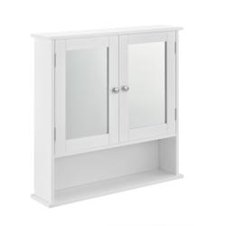 Helloshop26 - Armoire de salle de bain vintage avec miroir meuble de salle de bain avec porte 3 surface de stockage MDF laqué 58 cm 03_0000784 - 3000_0