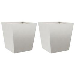 Helloshop26 - Jardinière bac lit surélevé plantes fleurs jardin terrasses lot de 2 40 x 40 x 40 cm acier inoxydable gris clair 02_0038958 - 3000217_0