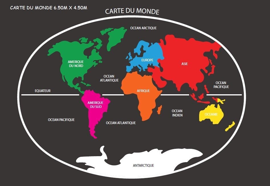 Jeux thermocollés - Carte du monde - Référence BTJT07_0