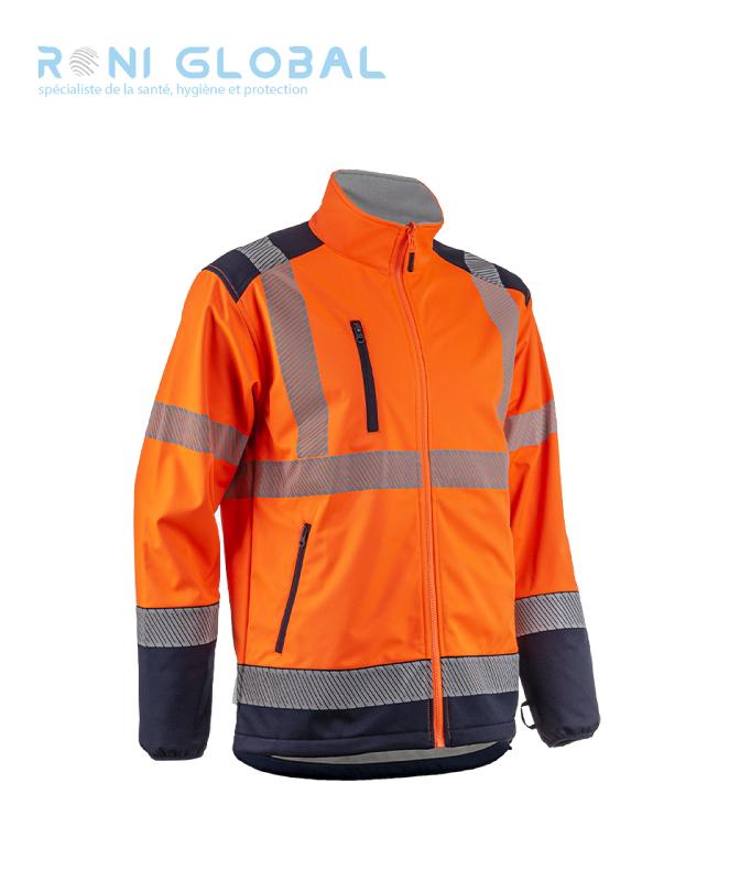 Veste de sécurité haute visibilité Softshell micro-polaire en polyester - 5 poches - Class 2 - Kazan Coverguard_0