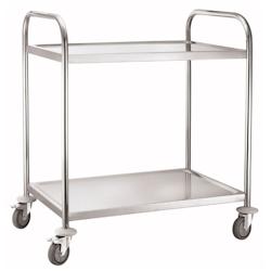 METRO Professional Chariot de service GST1002 avec 2 niveaux, acier inoxydable, 85 x 52.6 x 94 cm, argenté - argenté inox 4337147856457_0