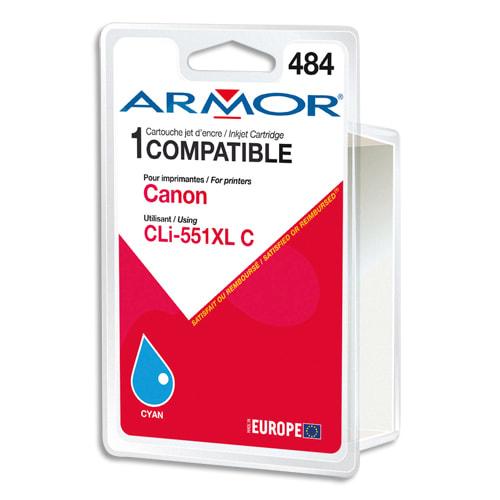 Armor cartouche compatible jet d'encre cyan canon cli-551xl b12625r1_0