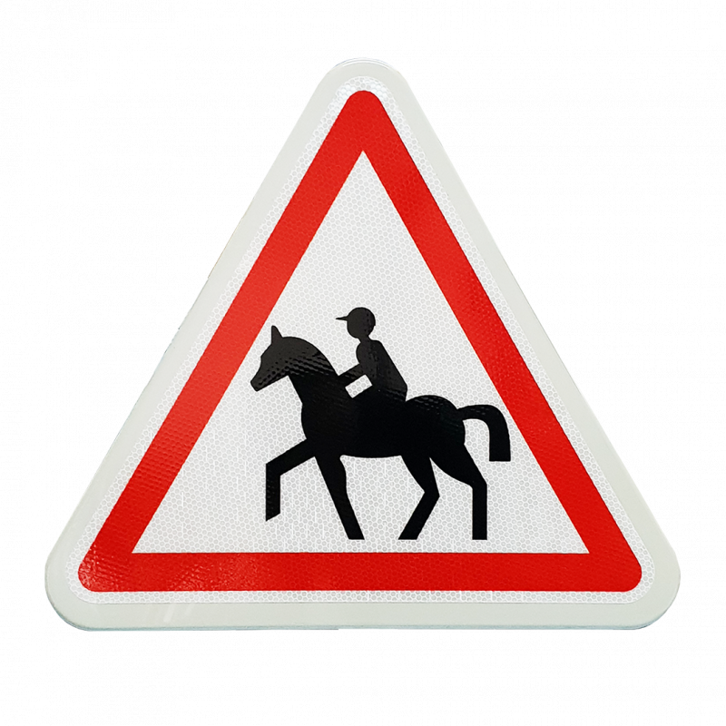 Panneau de danger A15C - Passage de cavaliers - Rétroréflexion et tailles disponibles_0
