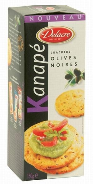 Paquet de Kanapé Crackers Delacre - saveur olives noires - 150g_0