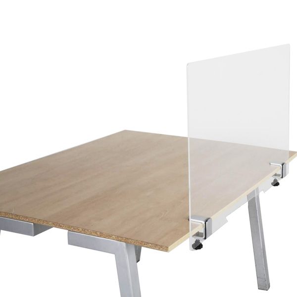 Séparateurs tables/bureaux plexiglass fixation latérale par étau_0