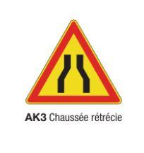 Signalisation de danger temporaire AK3 - Chaussée rétrécie_0
