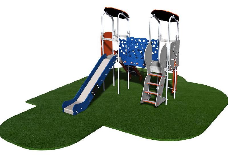 Structure de jeux inox 2 tours - gamme Primo Spacio PRS2121 - âge minimum 2 ans, capacité 15 enfants_0