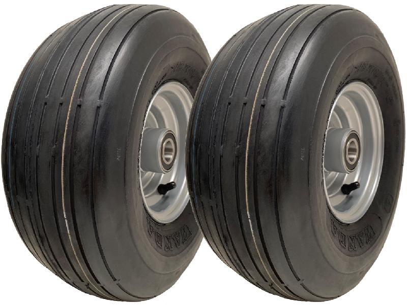 15x6.00-6 Multi Rib Wheels Lawnmower Wheels 6ply P508 Tyre Rim 25mm Bearings (Set of 2)_0