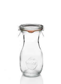6 bouteilles weck® en verre modèle flacon® en 290 ml avec couvercles en verre et joints (clips non inclus)_0