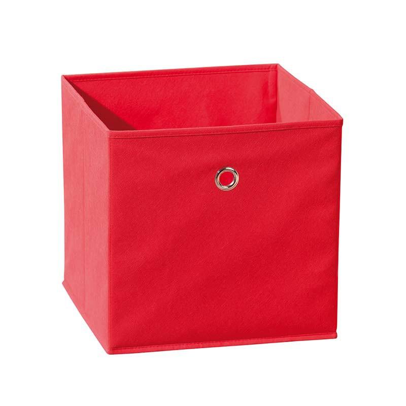 Boîte de rangement pliable 32cm rouge - Paris Prix - design pratique avec œillet en métal_0