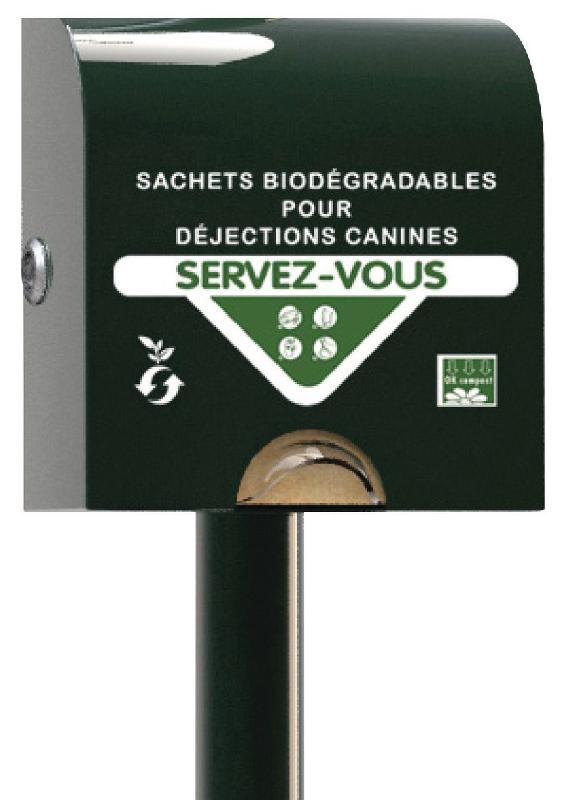 Boîtier de distribution de sachets papier biodégradables - hygiène canine - aluminium résistant aux intempéries_0