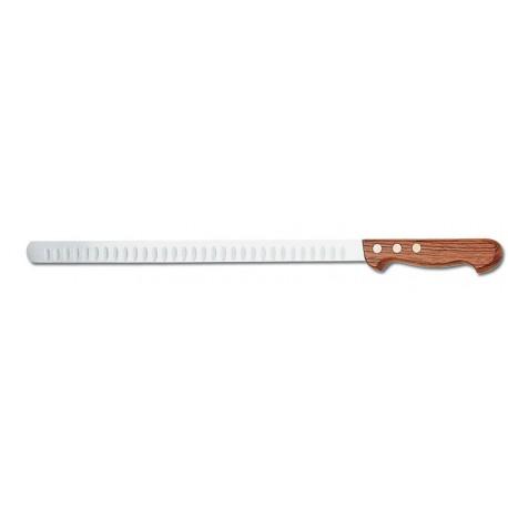 Couteau jambon/saumon alvéolé 35 cm - lame en acier inox Z40 C14 - manche en bubinga - Déglon_0
