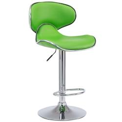 Décoshop26 - Tabouret de bar chaise de bar hauteur réglable avec repose pieds en synthétique vert et métal 10_0000079 - 3000881869601_0