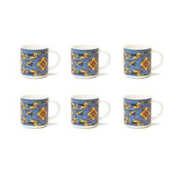 Excelsa lot de 6 tasses à café Trinacria porcelaine 10 cl multicolore - multicolore porcelaine 68026_0