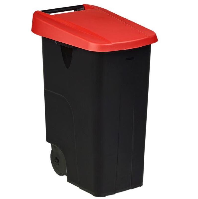 Poubelle de tri Movatri - couvercle plein - 65L, 85L, 110L - Noir, Jaune, Rouge, Bleu, Vert - Recyclée et Recyclable_0