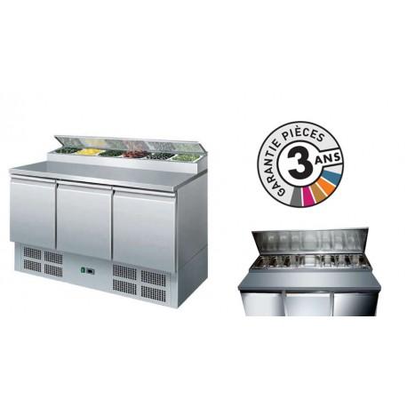 Saladette réfrigérée positive 425L - 3 portes GN 1/1 - avec groupe logé - PS301 - Nosem_0