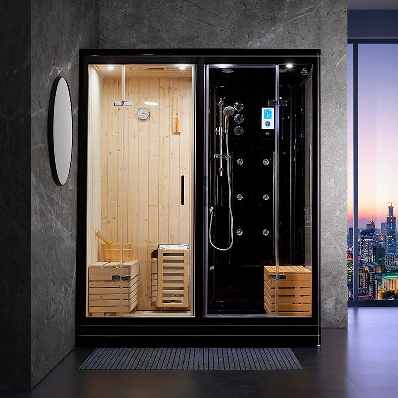 SAUNA DOUCHE HAMMAM BOREAL® SH180-G BLACK GAUCHE_0