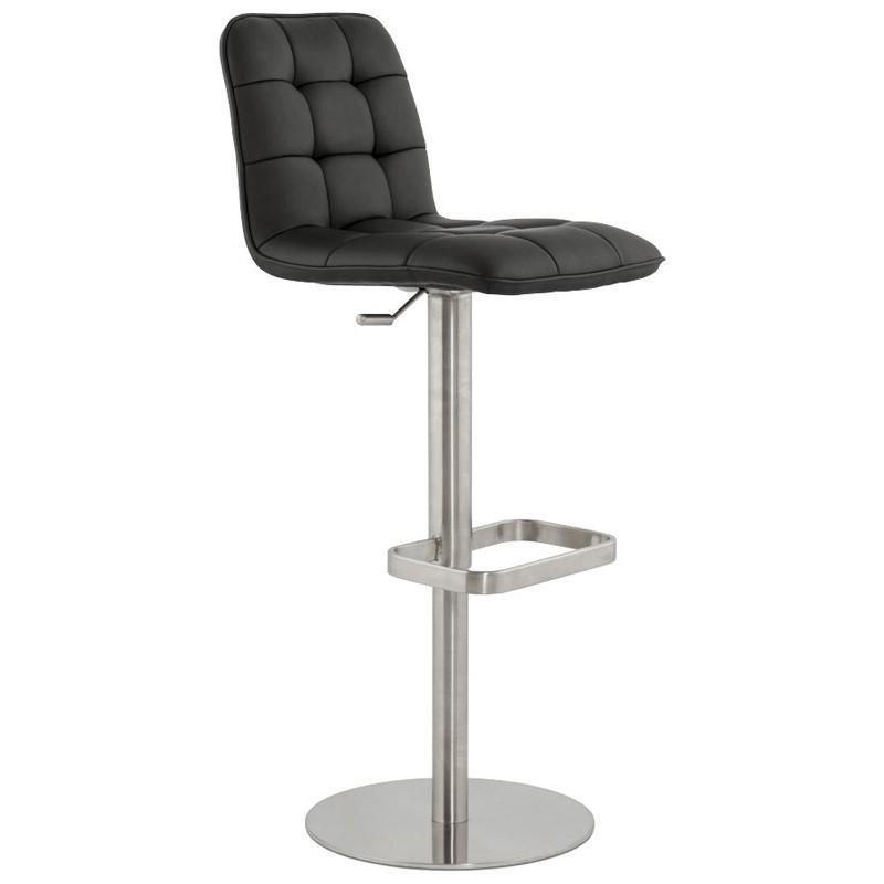 Tabouret de bar Porto 112cm noir - Paris Prix - Hauteur ajustable et rotation 360°_0