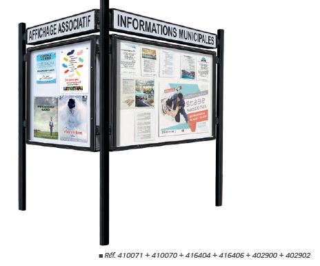 Vitrine d'extérieur au design original avec coins arrondis en aluminium injecté - VITRINE 2000 - Épaisseur 75 mm - Affichage simple ou double face_0