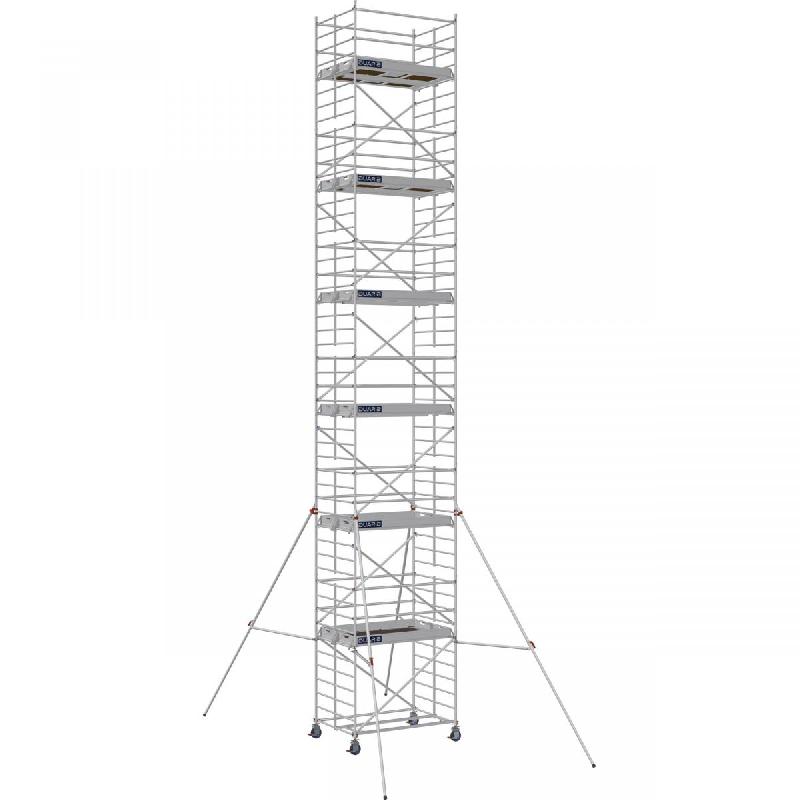 Échafaudage roulant aluminium DOCKER 150 version lisses - Hauteur de travail : 13,90 m - DUARIB - 7220120_0