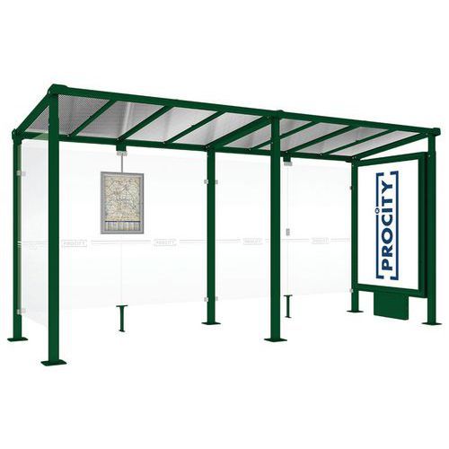 ABRI BUS MILAN 5 M 1 CAISSON 1 BARDAGE LAT. VERT 6005 - PROCITY