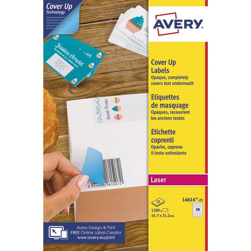 Avery boîte de 1200 étiquettes de masquage 45,7 x 21,2mm l4614-25_0