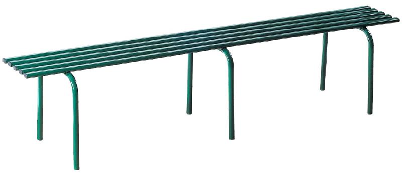 Banquette en tubes acier - Buenos Aires - Assise en 5 tubes oblong acier - 195 cm - Finition peinture vert RAL 6005_0