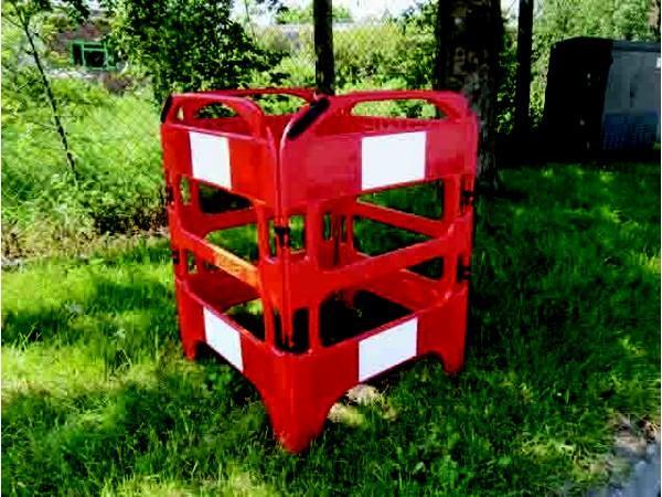 Barrière de chantier - Garde-fou en polyéthylène modulable - Haute visibilité - L 0,75 m_0