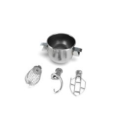 Bol 10L + Crochet en spirale + Spatule + Fouet pour Sammic BE-20 Mélangeur planétaire - Jeu d'outils complet - gris métal 1500222_0