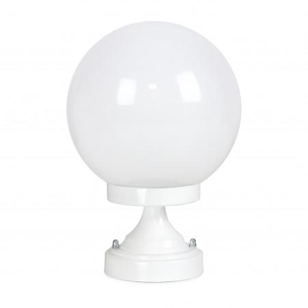 Borne classique globi ip43 e27 42w blanc - hauteur totale 310 mm_0