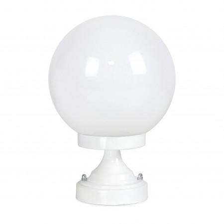 Borne classique Globi IP43 E27 42W blanc - hauteur totale 310 mm - design résidentiel en aluminium_0