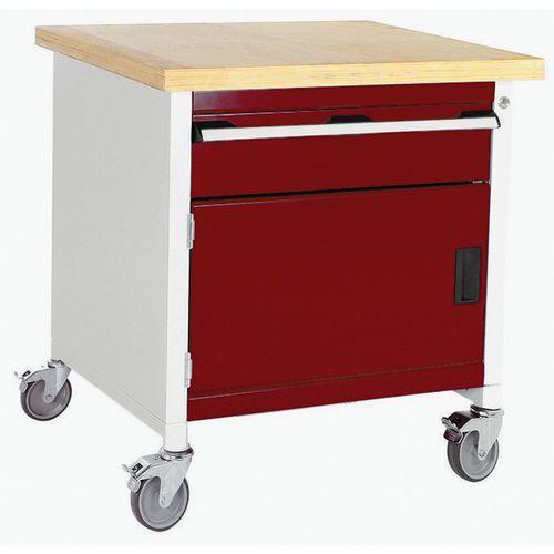 BOTT 1 ETABLI ROULANT MONOBLOC CUBIO - PLATEAU HÊTRE1 PORTE ET TIROIR - BOTT