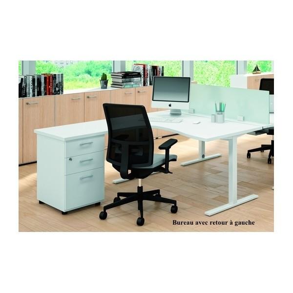 Bureau compact 90° avec caisson de rangement Idea Tube -Quadrifoglio - 160, Alu, Blanc, Gauche_0
