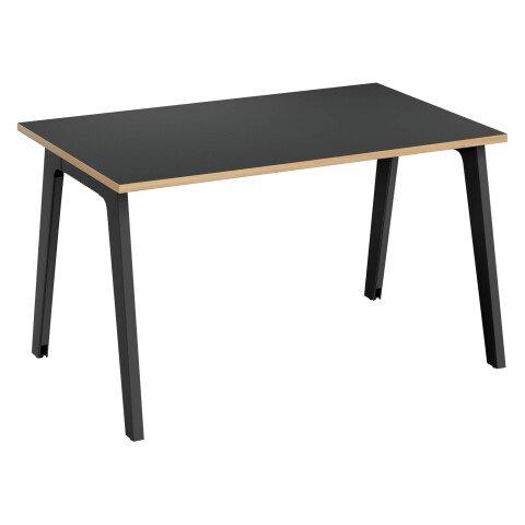 BUREAU DROIT EDEN ARCHE CARBONE CHANT CHÊNE CLAIR L 120 CM AVEC GOULOTTE
