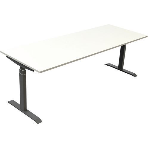 BUREAU L.140XP.80CM VENTA BLANC/ALUMINIUM - ROBBERECHTS