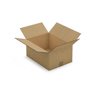 CAISSE CARTON BRUNE DOUBLE CANNELURE RAJA 38X28X18 CM