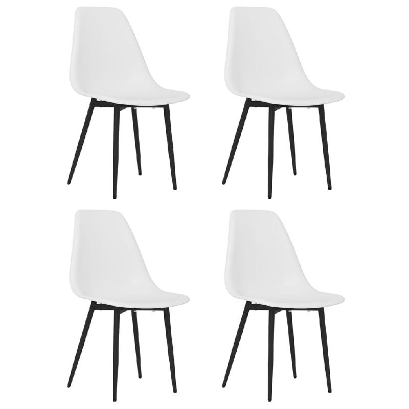 Chaises à manger lot de 4 blanc PP Modèle Floriane - 338043_0