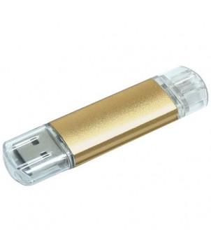 CLÉ USB ALUMINIUM ON THE GO OTG 8 GB - DORÉ - CLÉ USB PUBLICITAIRE