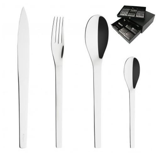 COFFRET MÉNAGÈRE 75 PIÈCES MONOBLOC LAME SCIE N°2 INOX 18/10 - GUY DEGRENNE - MIRAGE