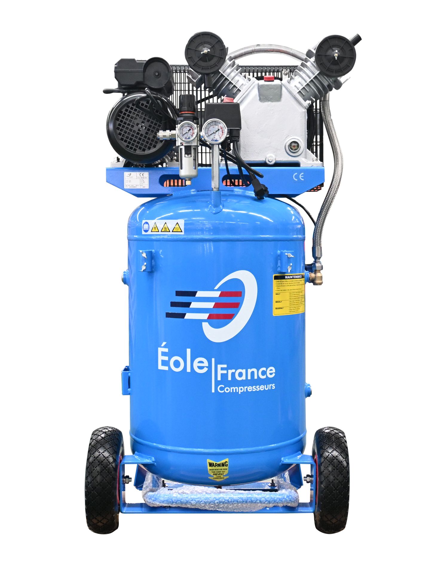 Compresseur à piston sur cuve verticale de 110 litres - 1,8 kW / 2.5 CV / 230 V_0