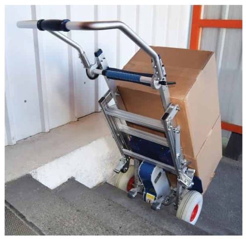Diable monte-escalier électrique - 170 kg - Repliable avec freins stabilisateurs et accessoires inclus_0