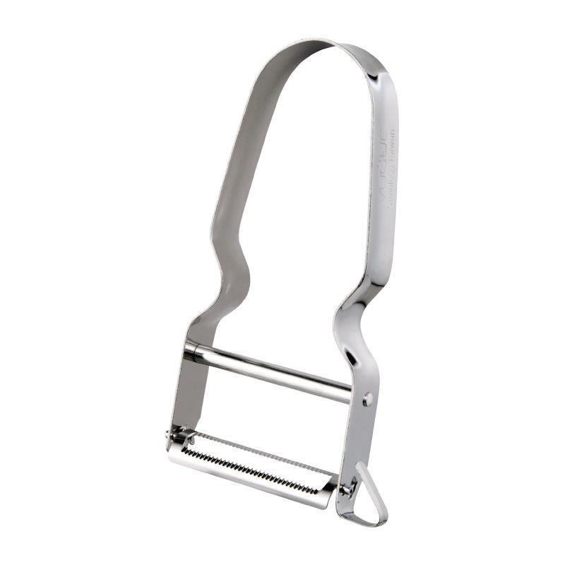 Éplucheur denté - Vogue - acier inoxydable avec manche en polypropylène - 50 x 110 mm_0