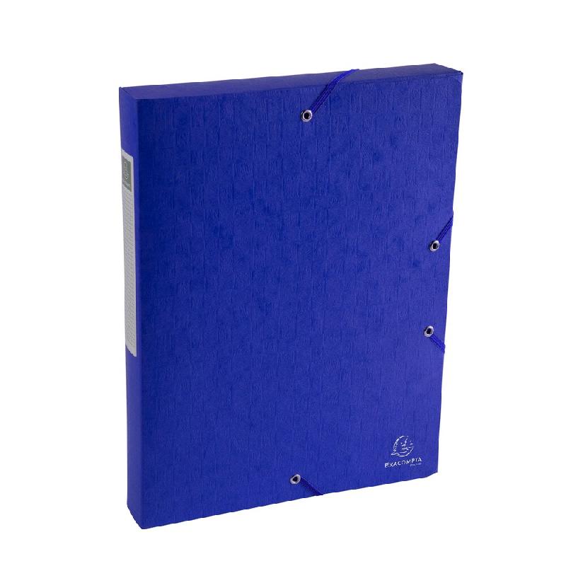 Exacompta - Réf. 50812E - 10 boites de classement Exabox Dos 40mm Carte lustrée Scotten - A4 - Bleu - bleu en carton 50812E_0