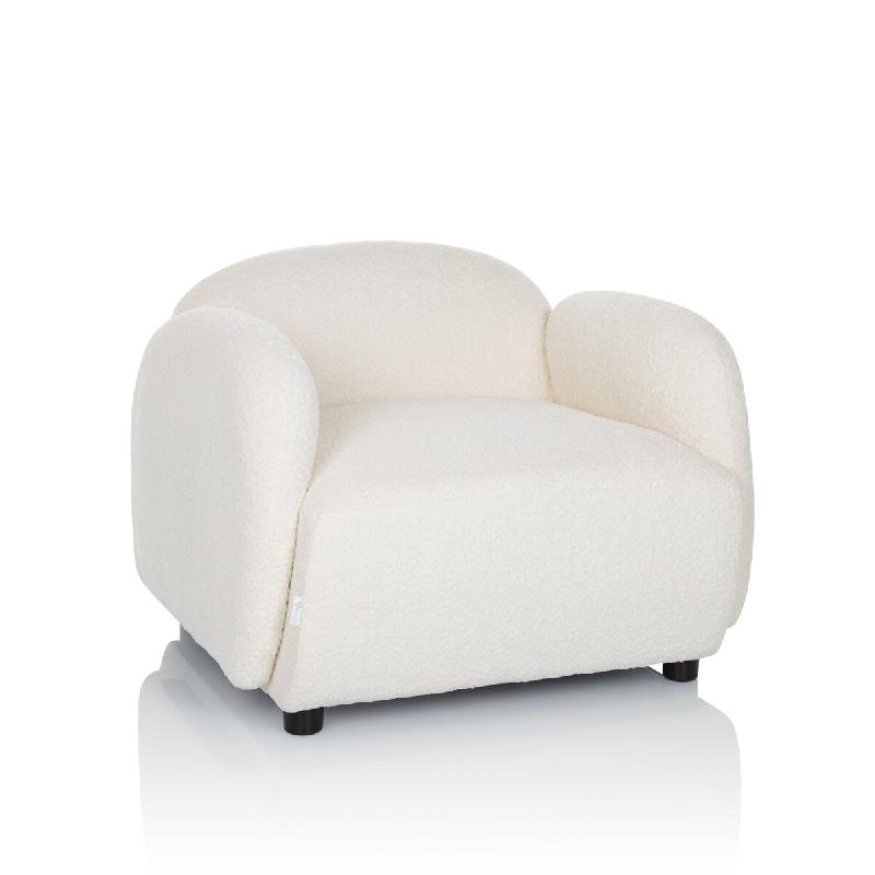 Fauteuil lounge / relax VERDUNA Tissu bouclé blanc hjh LIVING - blanc polyester 940005_0